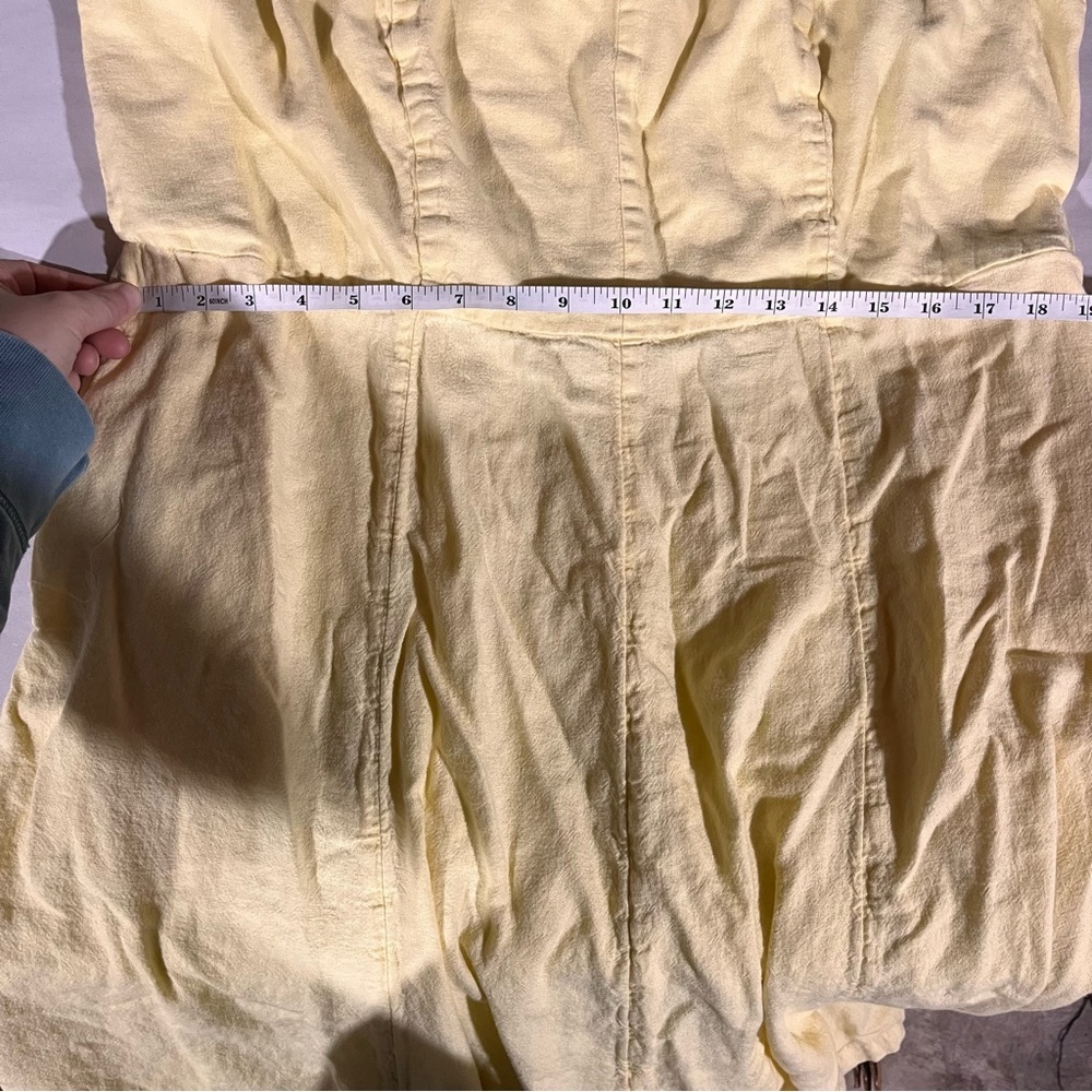 Old Navy Butter Yellow Linen Blend Midi Sweetheart Dress 2X - Picture 11 of 12